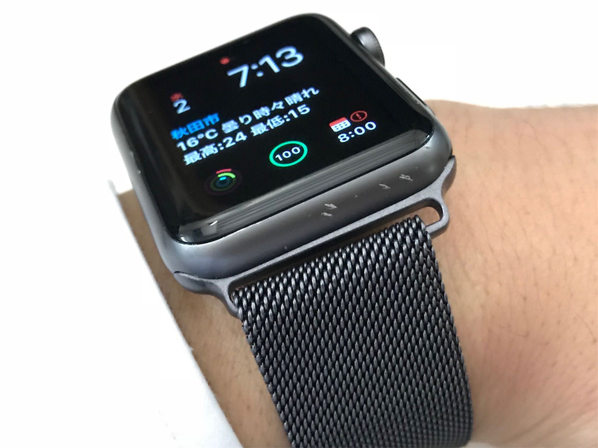 未使用品】Apple Watch 純正 スペースブラック ミラネーゼループ-